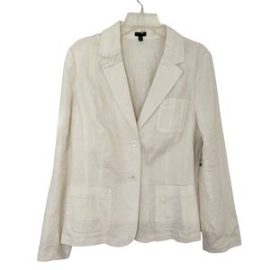 Madison women's 100% Linen Blazer Jacket Off White 2 Button Size 12 New